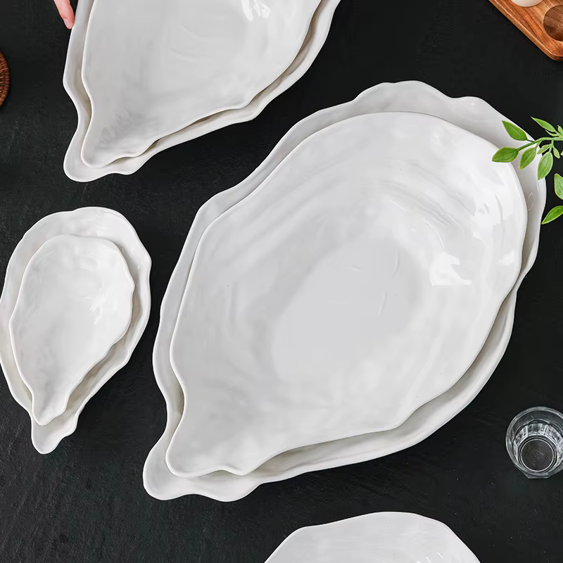 Assiette Sashimi en céramique créative en forme d'huître