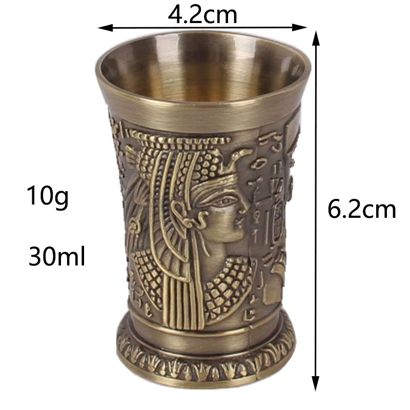 Verre à Shot 1oz métal Vintage calice égyptien verres