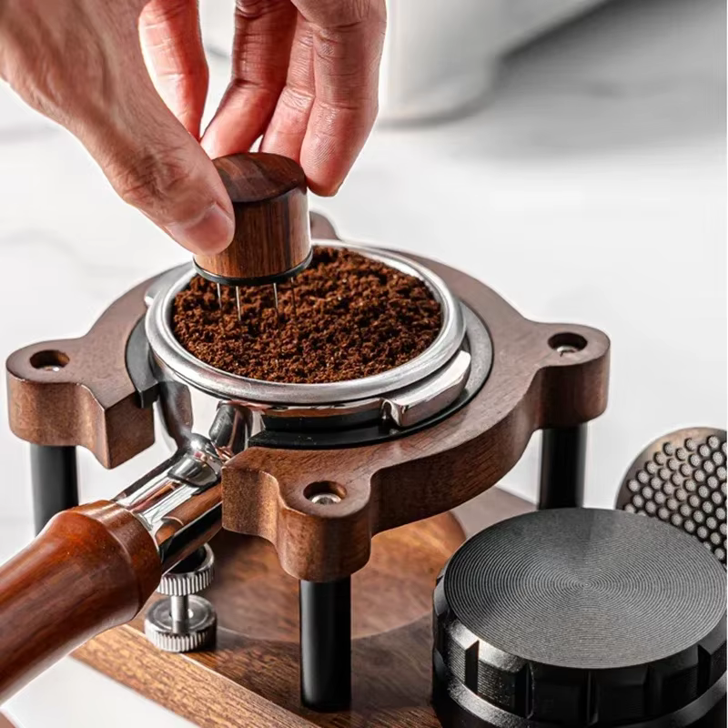 Support de doseur à expresso en bois 51/53/58mm