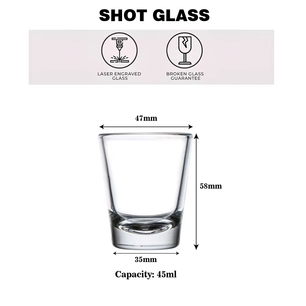1/10 pièces 45ml lunettes à Shot de mariage personnalisées gravure verre