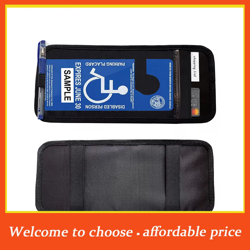 Support de plaque de permis de stationnement pour handicapés, 1 pièce, pour pare-soleil de voiture, avec fente pour papier et porte-stylo