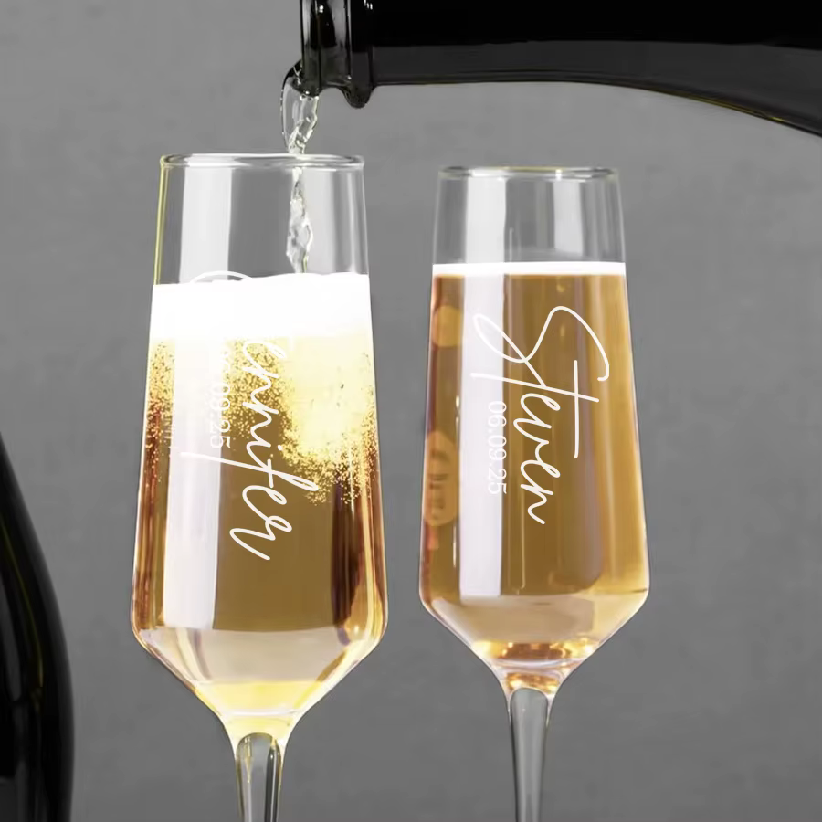 Ensemble de 2 verres à champagne personnalisés