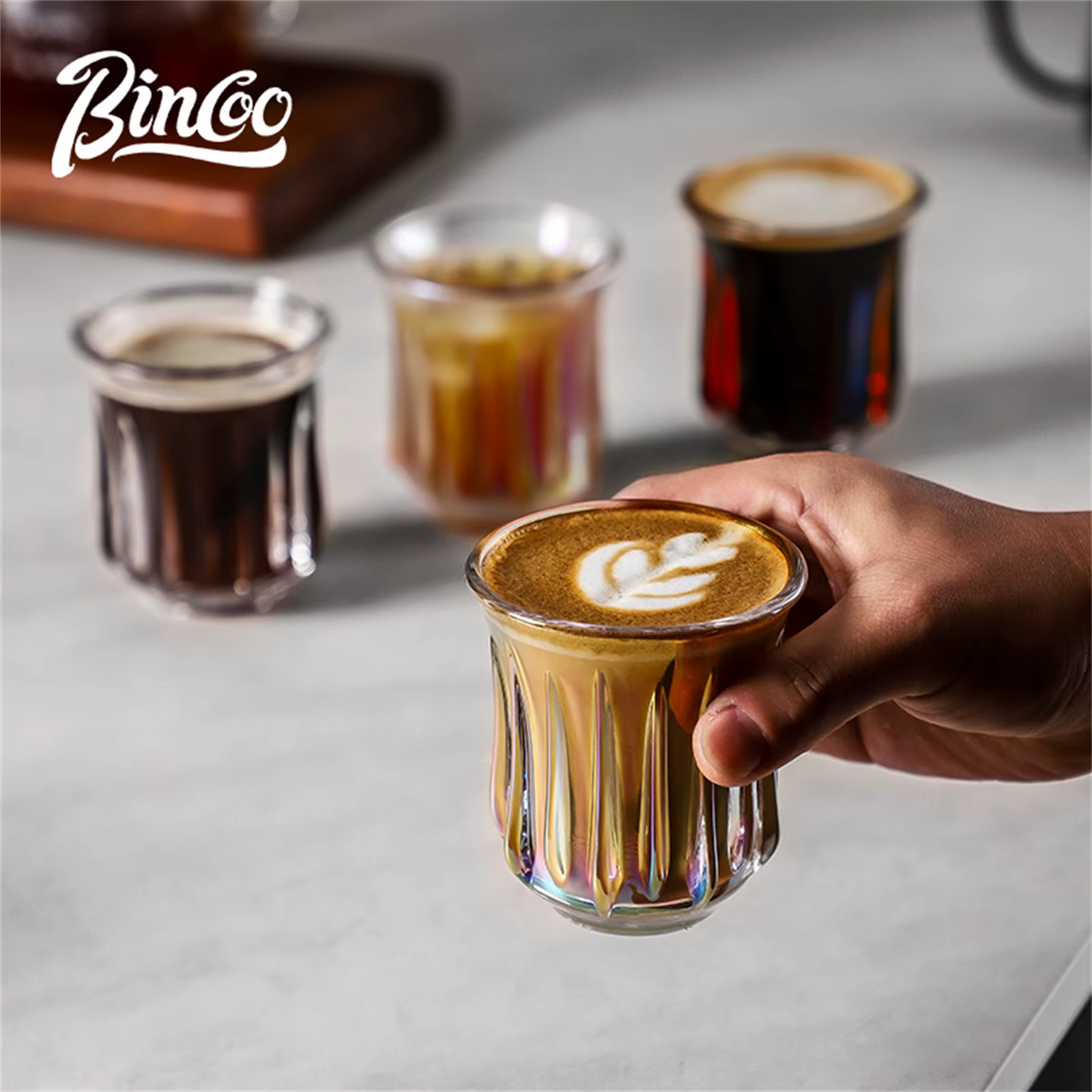 BINCOO 160ml verre tasse à café verres à boire pour expresso Cappuccino Latte