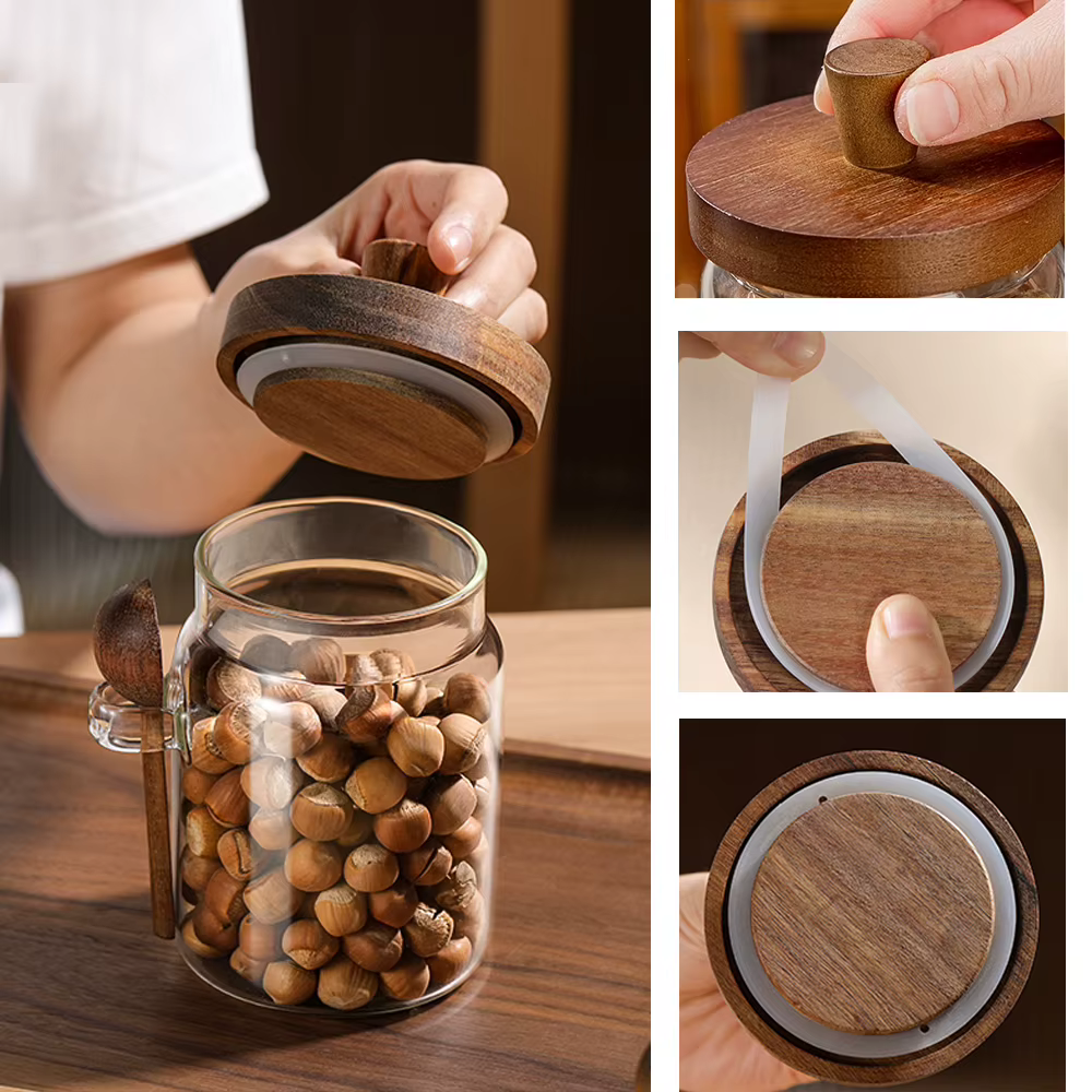 Pot en verre pour céréales