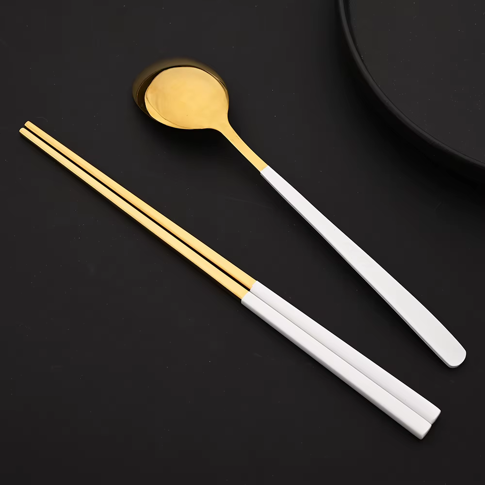 304 ensemble de couverts en acier inoxydable bâtons de Sushi cuillères à dîner