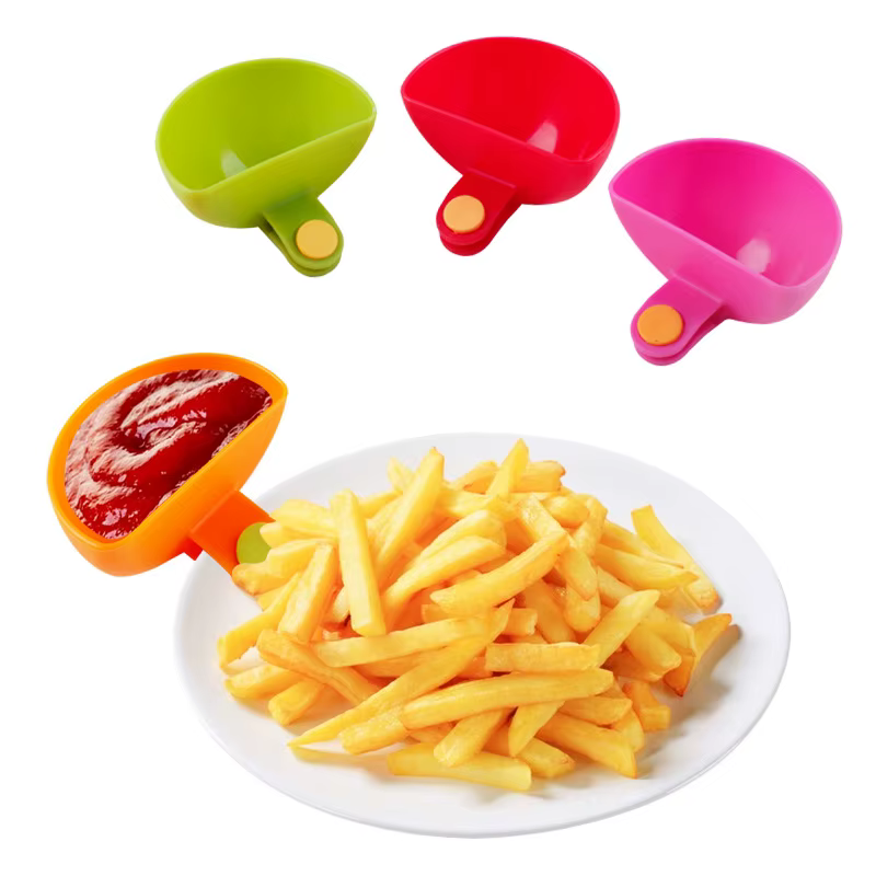4 pièces/ensemble Dip Clip bol conteneur plat assiette peut contenir des plats d'assaisonnement trempage Sauce bol support Gadgets de cuisine