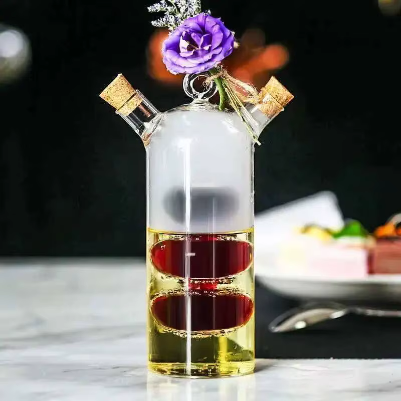 Verre à cocktail moléculaire double tube pour deux personnes