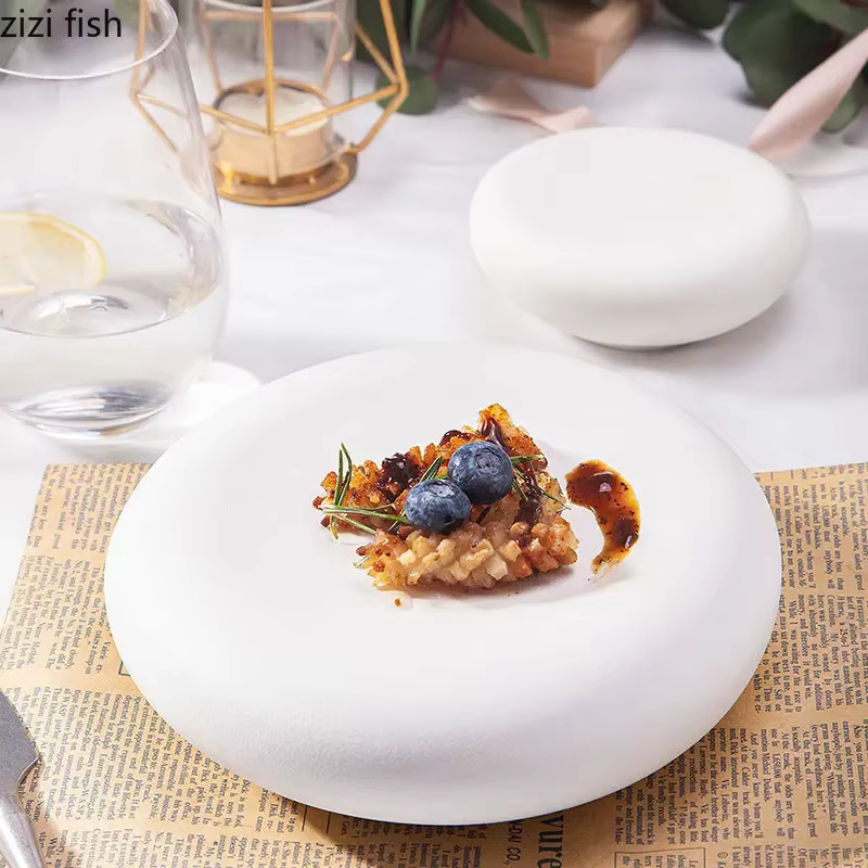 QuePlate-Assiette de cuisson circulaire créative en céramique