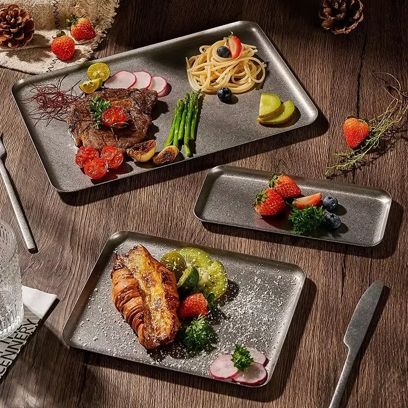 Plats carrés en acier inoxydable 304