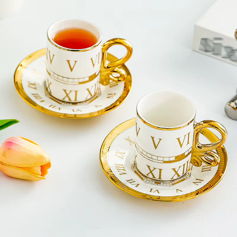 Tasses à café en céramique de luxe légères de Style européen