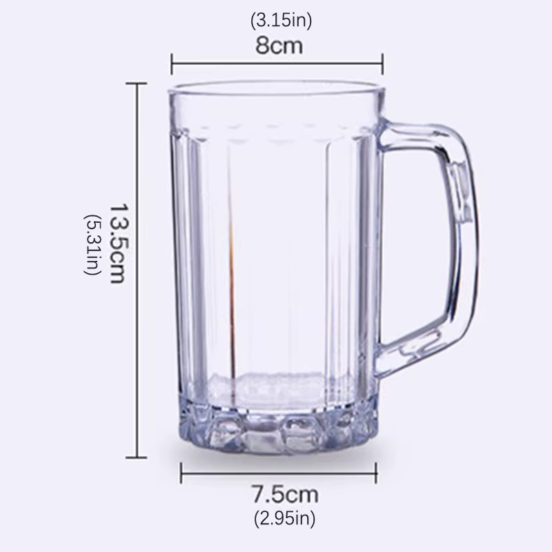Tasse à Bière Transparente en Plastique