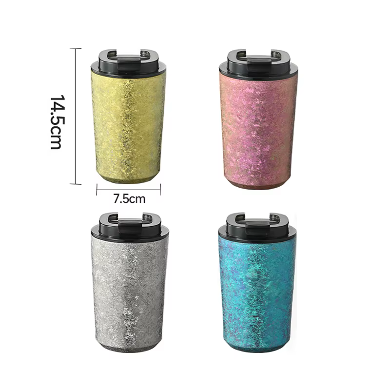 Tasses en titane tasse à café Double paroi Titan Thermos 380ML 12OZ thé bière lait tumblr isolé sous vide termos thermo