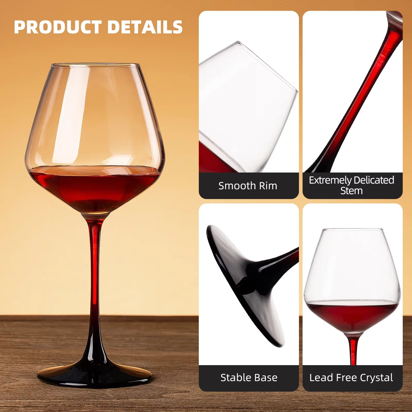 2 pièces léger luxe Premium tasse en cristal ensemble de verres à vin rouge grand verre fête