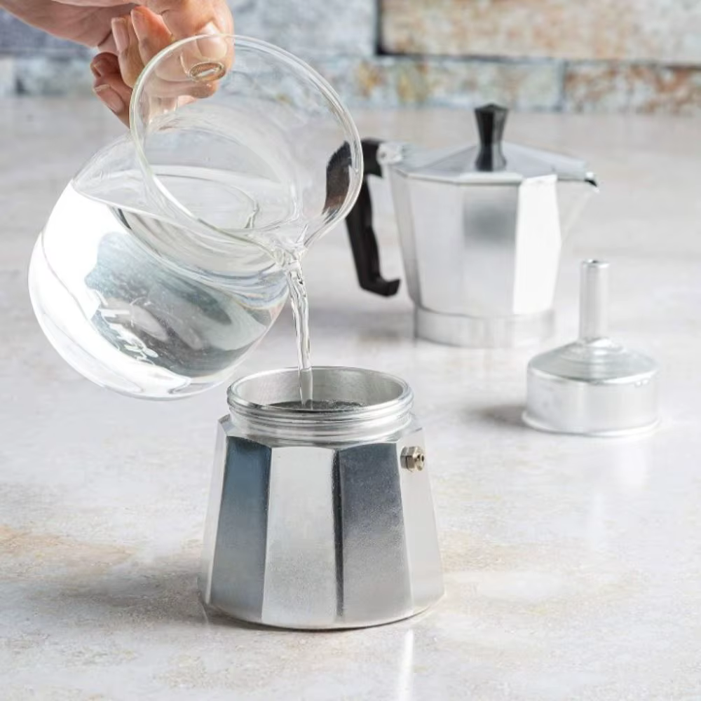 Cafetière Moka en aluminium octogonale