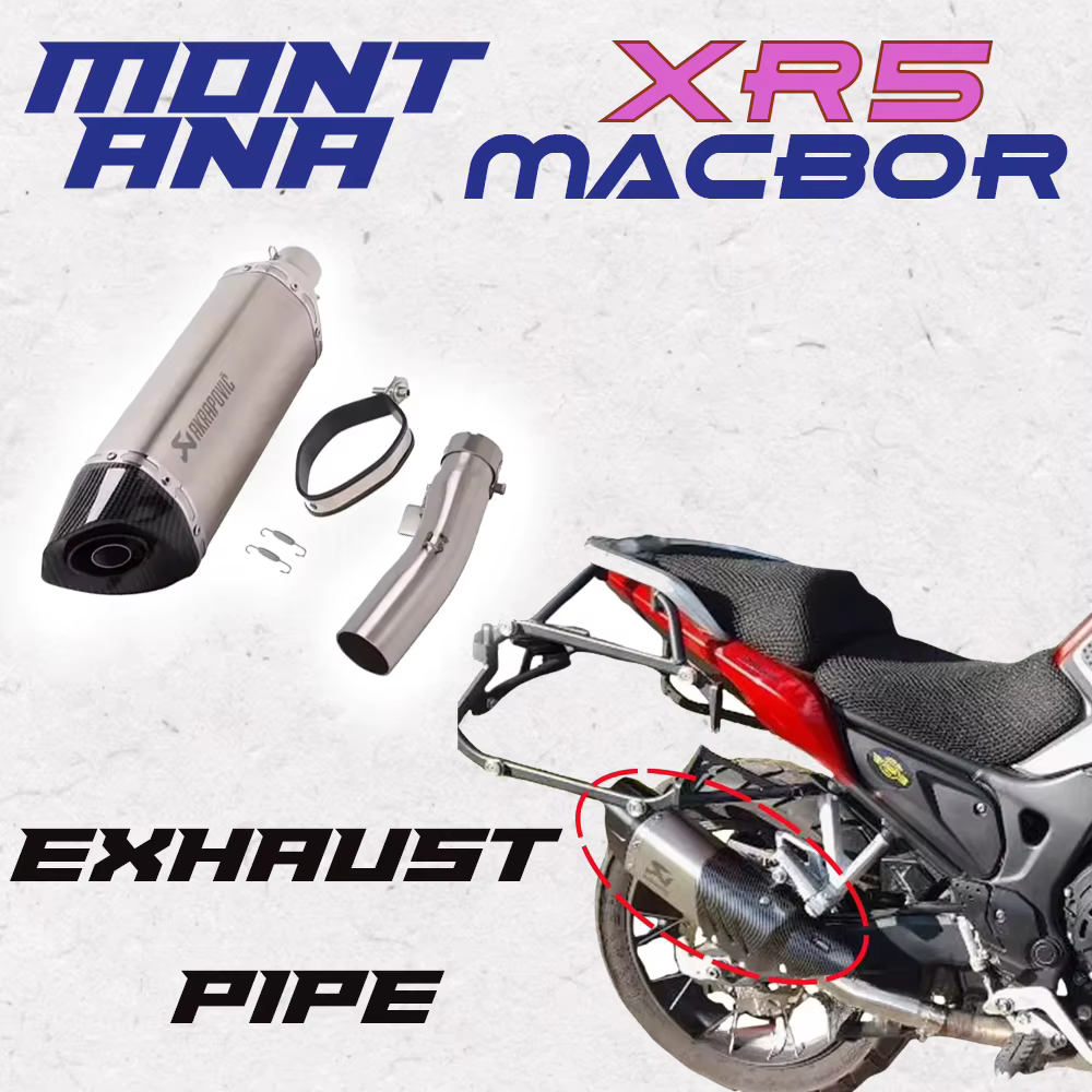 Nouveau pour Macbor Montana XR5 MontanaXR5 système d'échappement de moto Tube de silencieux modifier le tuyau de liaison intermédiaire