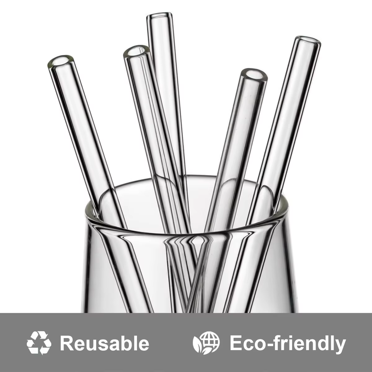 Pailles en verre écologiques 8x200mm