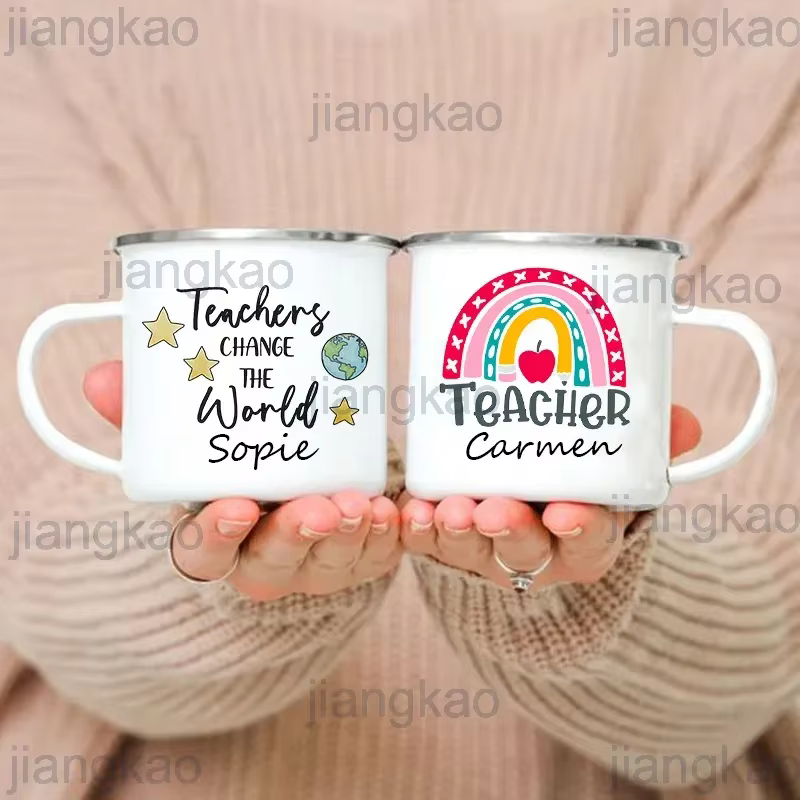 Tasse en émail personnalisée avec nom