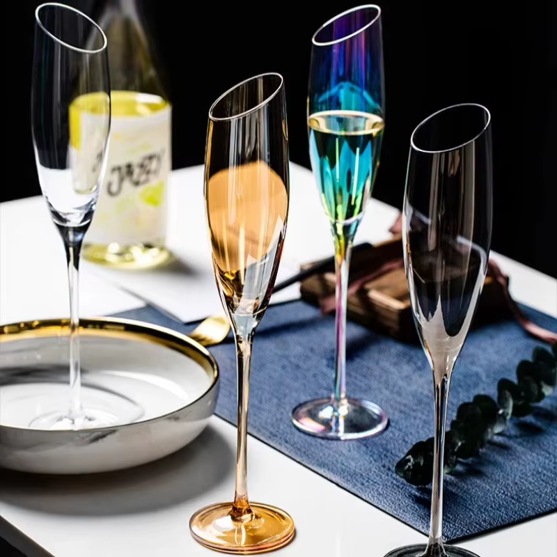 Verre à vin à Champagne biseauté créatif