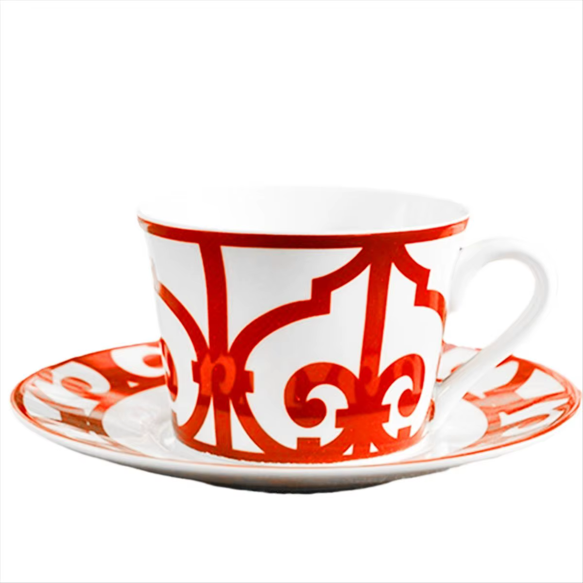 Tasse à café et assiette en porcelaine de cour