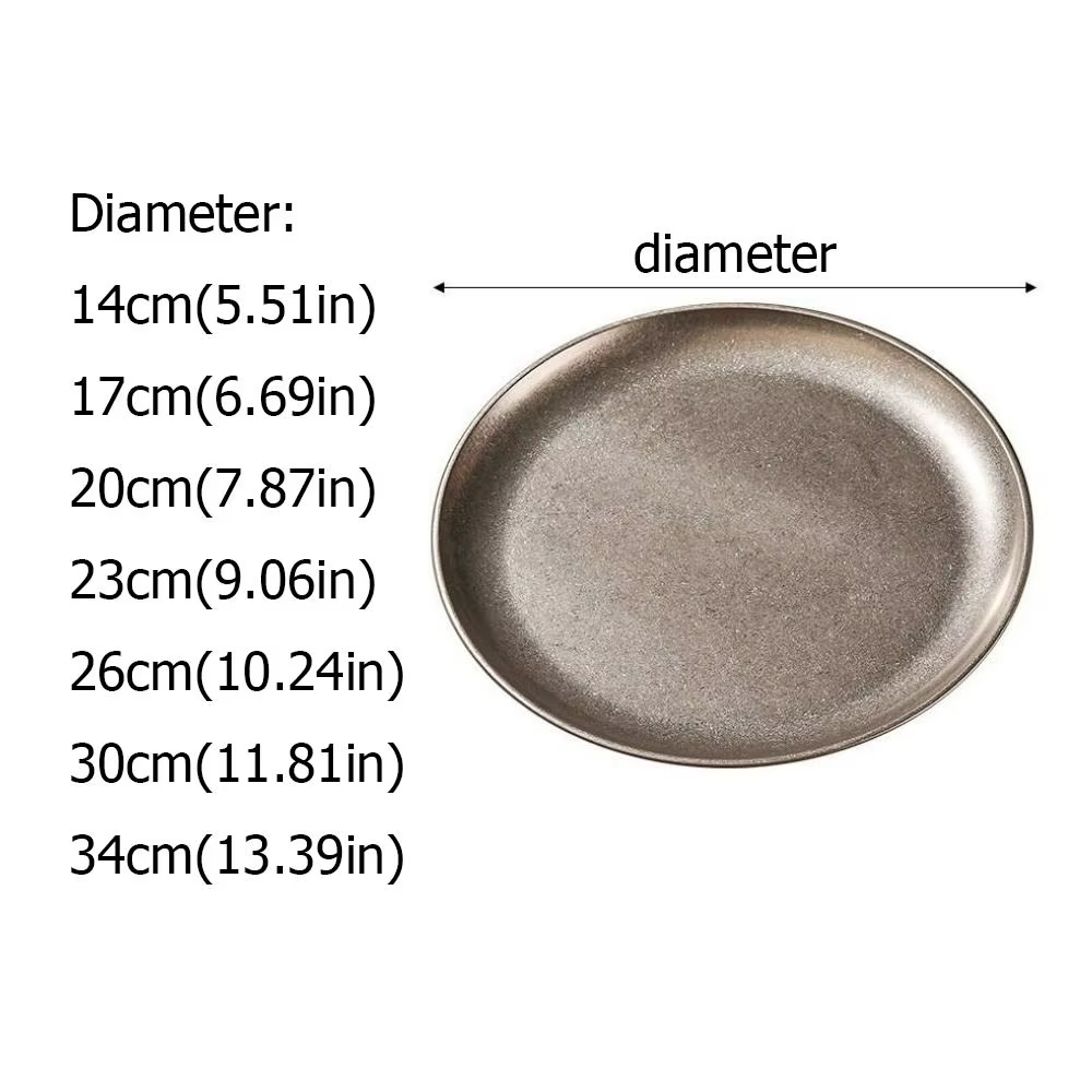Vaisselle assiette à Steak en acier inoxydable plat occidental classique Durable