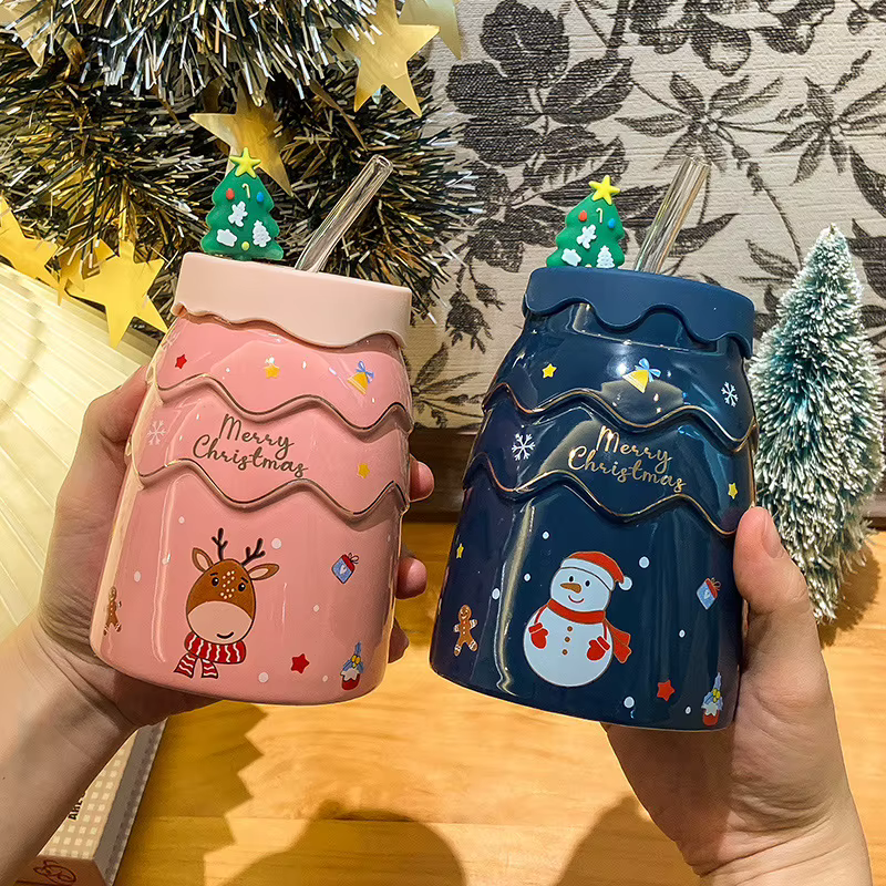 Tasses de Noël créatives en forme d'arbre de Noël