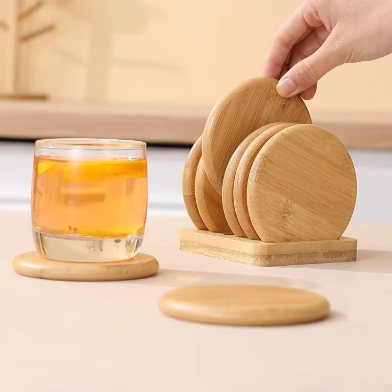 Ensemble de dessous de verre à Base en bambou