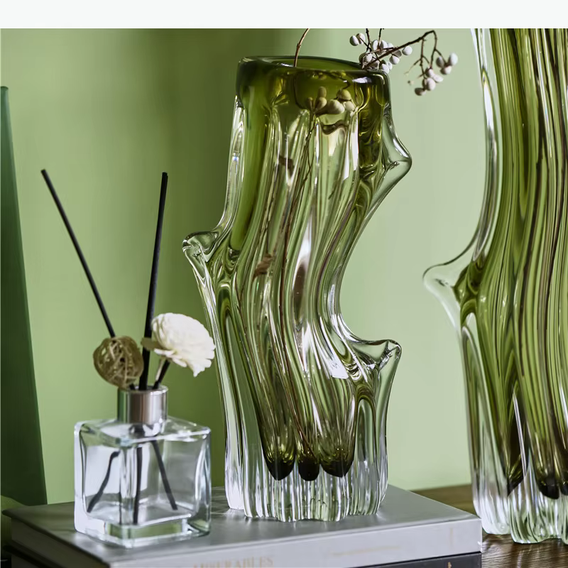 Vase en verre transparent en forme de tronc d'arbre, décoration de bureau, arrangement floral, pots de fleurs hydroponiques, vases floraux, décoration esthétique de la pièce