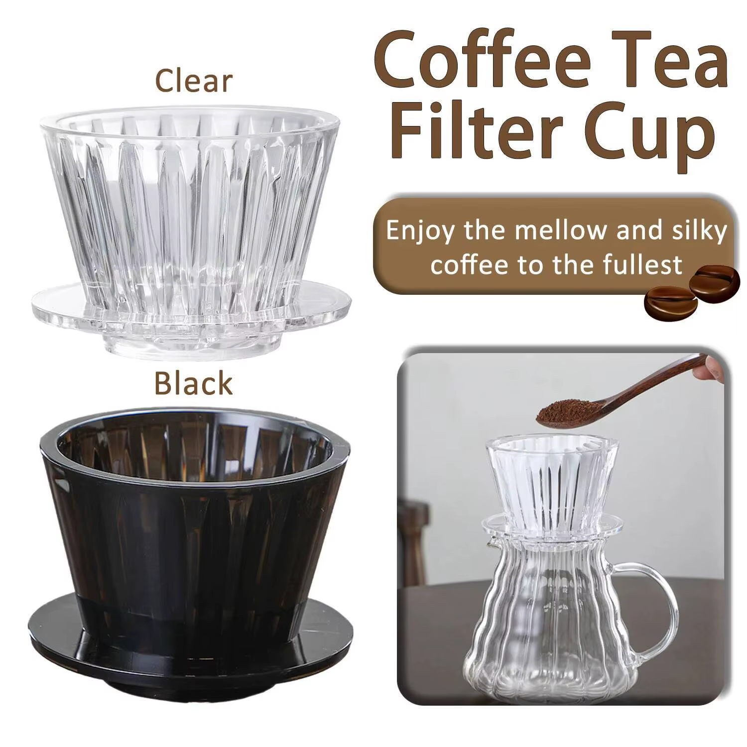 Goutteur de café oeil en cristal verser sur filtre