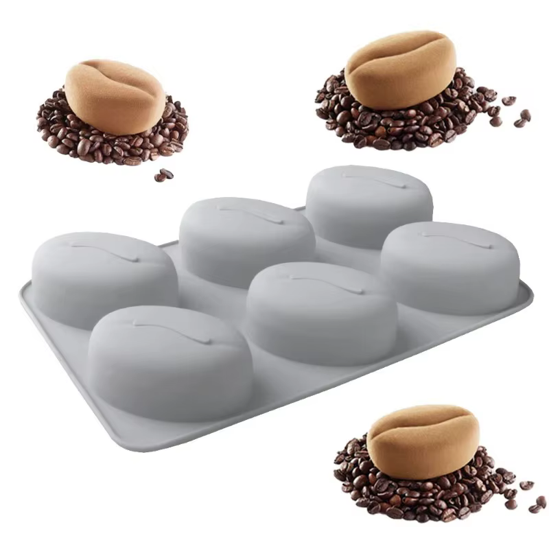 Moule en silicone à 6 cavités pour grains de café de petite taille
