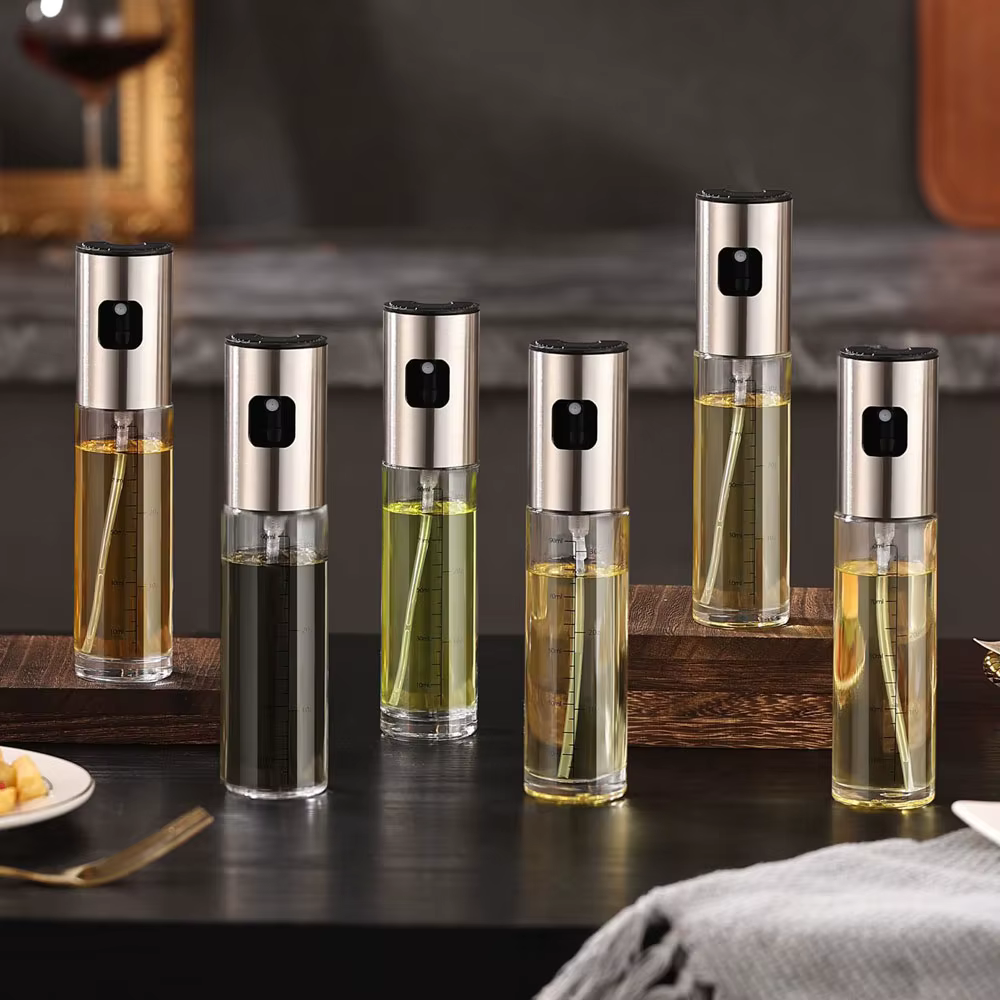 Bouteille distributeur d'huile d'olive en verre