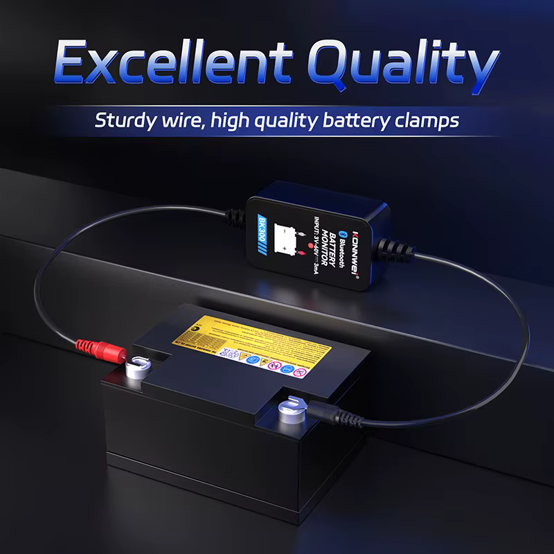 Moniteur de Batterie de Voiture KONNWEI BK300 2026 – Outil de Surveillance Sans Fil Bluetooth 5.0 pour la Santé de la Batterie, Testeur de Batterie pour Android et iOS