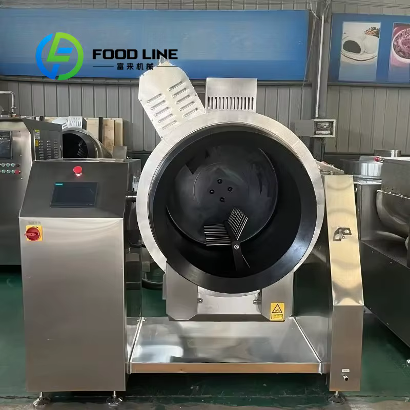 Cantine Restaurant Machine de cuisson entièrement automatique Induction intelligente chauffée cuisson Wok tambour remuer Machine à frire