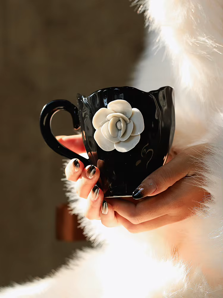 Ahunderjiaz-Tasses à café en céramique française rétro