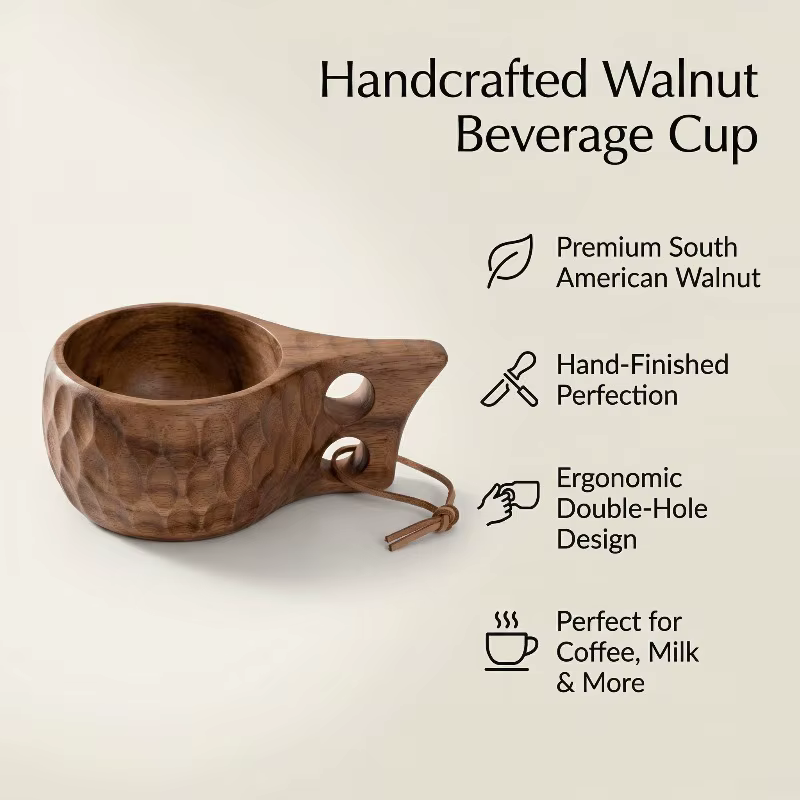 Mug en bois d'acacia naturel Kuksa 200ml & 400ml