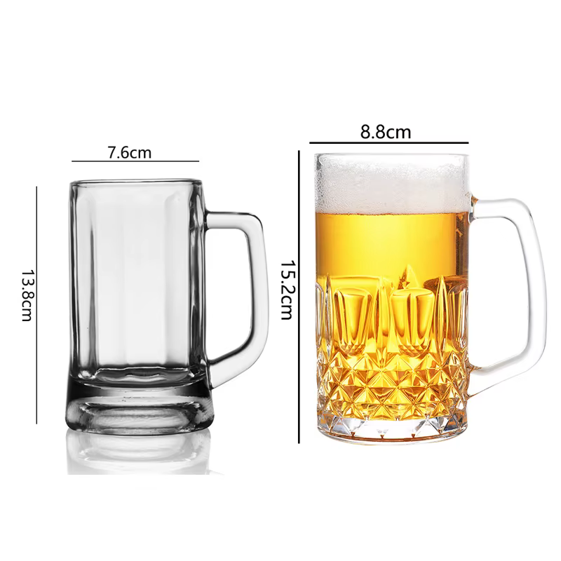 Verre à bière à fond épais de 400ml/600ml