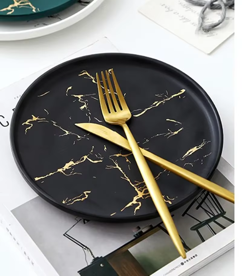 Assiette à steak en céramique européenne de 6 à 10 pouces
