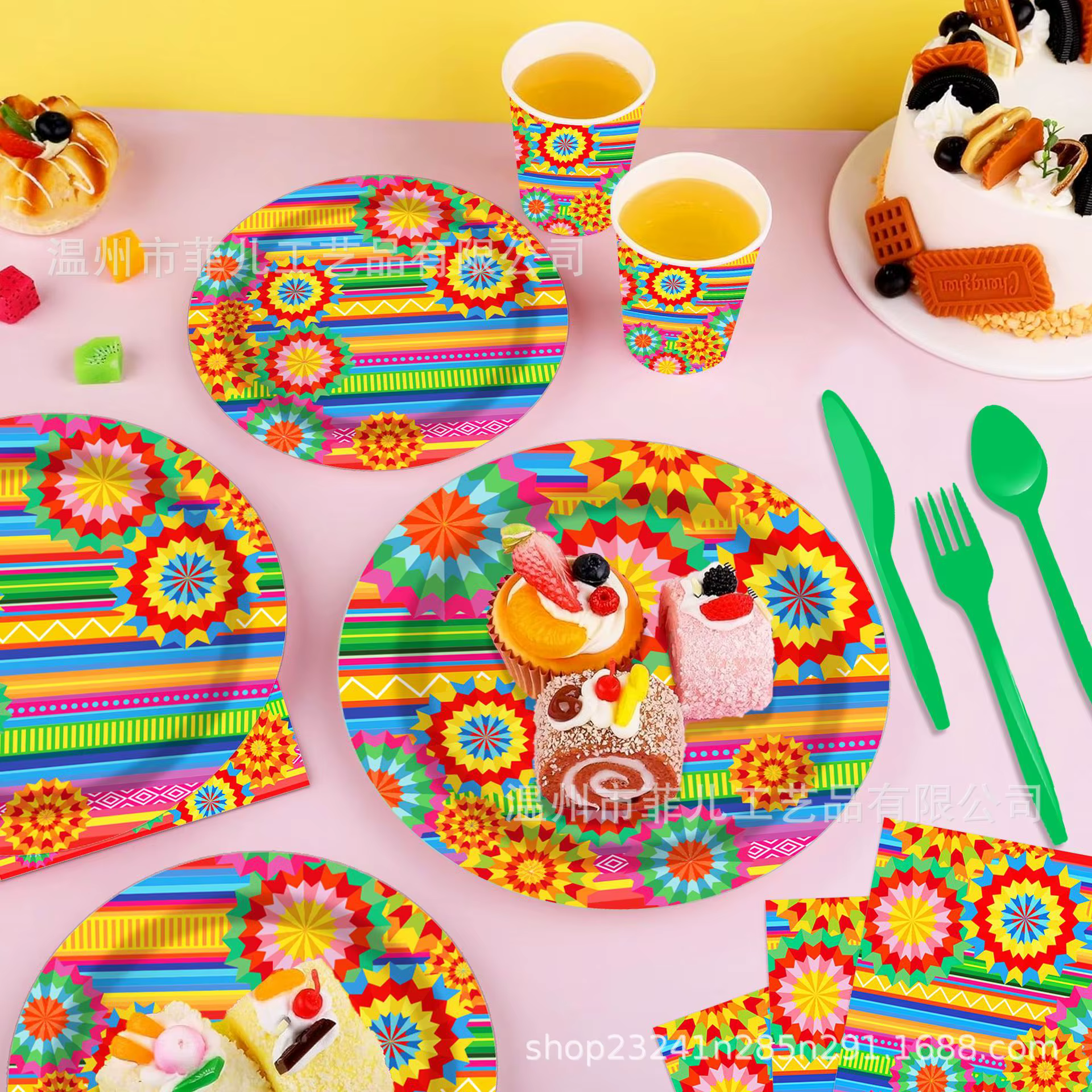 Cinco De Mayo Fiesta vaisselle assiettes serviette nappe support à gâteau mexique Taco carnaval coloré décoration De fête d'anniversaire
