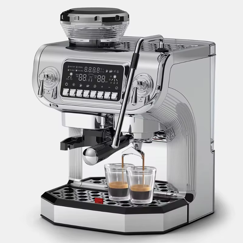 Machine à café expresso électrique professionnelle semi-automatique à écran tactile, double chaudière, de luxe, pour cafés
