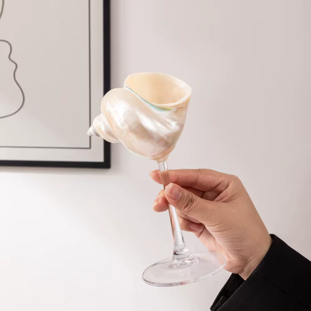 Verres à vin en coquillage 2 pièces