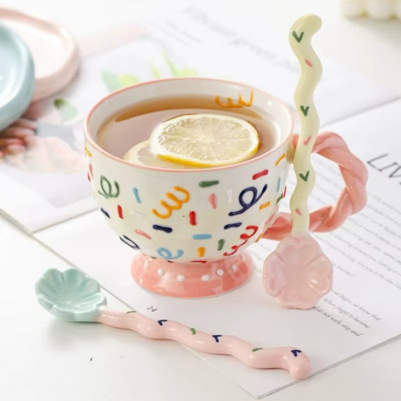 Cuillère à soupe en céramique Kawaii