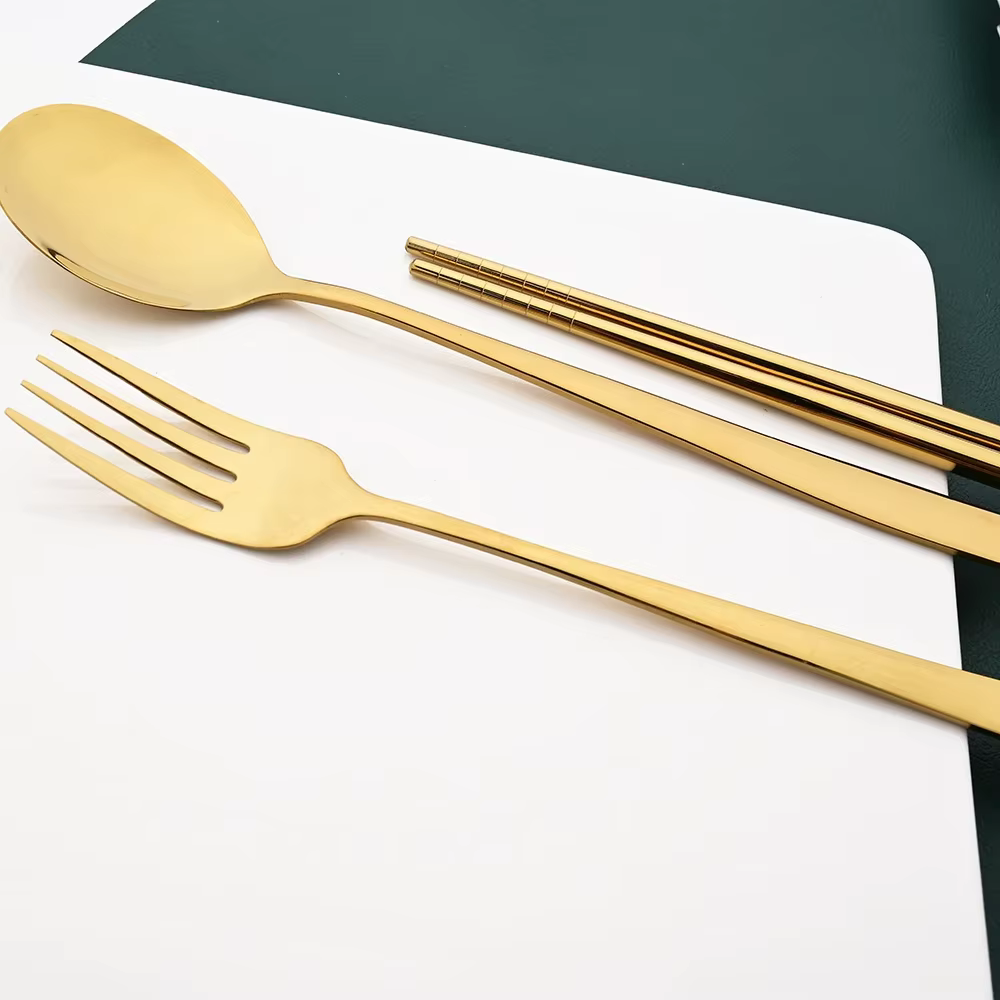 304 ensemble de couverts en acier inoxydable bâtons de Sushi cuillères à dîner