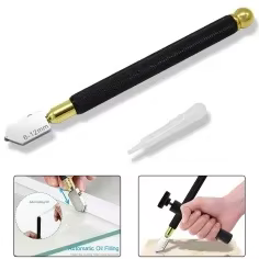 Outil professionnel de coupe de verre à 6 roues avec poignée en acajou, rouleau Portable, multifonctionnel et haute résistance pour une coupe de précision