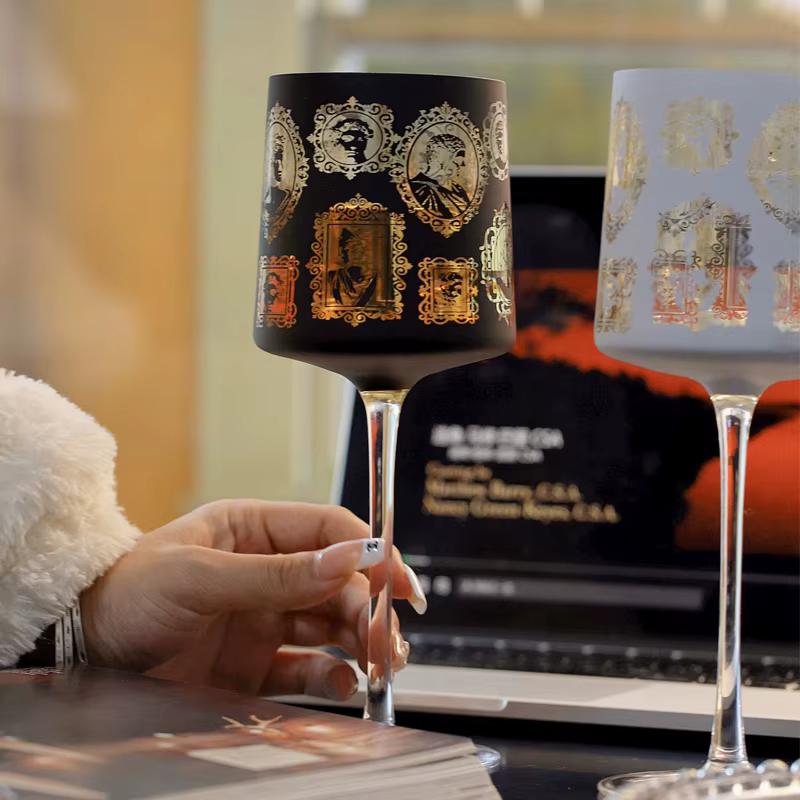 Verre à vin rouge et blanc élégant à tige haute