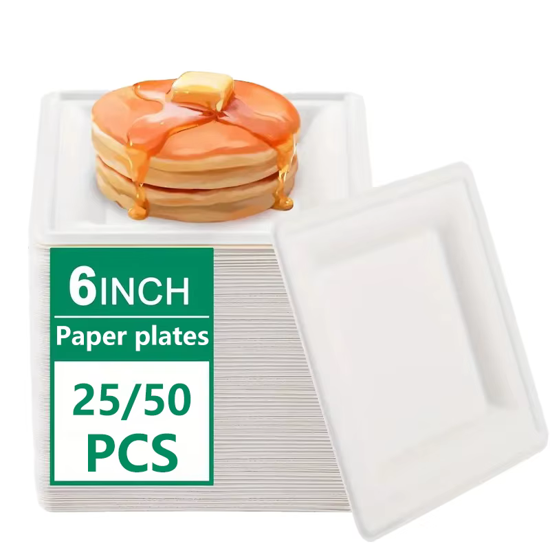 Assiettes carrées jetables