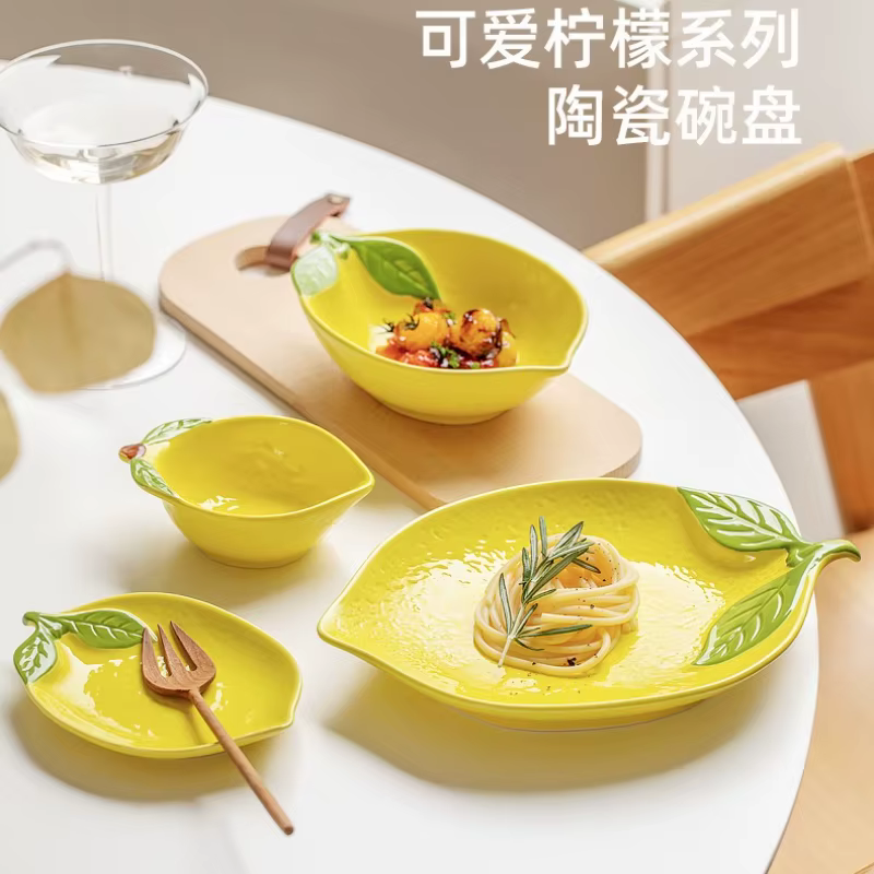 Bol à salade en céramique en forme de citron