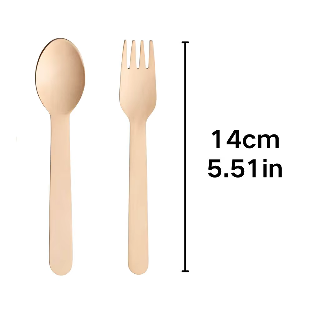100 fourchettes/cuillères en bois jetables