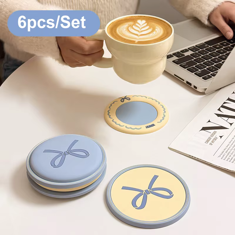Ensemble de sous-verres en forme de nœud de couleur pastel