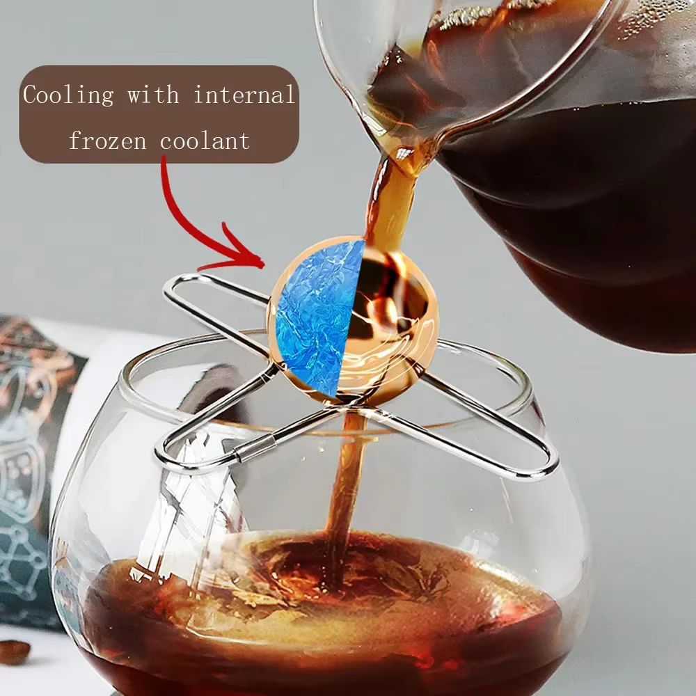 Boule réfrigérante réutilisable en acier inoxydable pour café expresso
