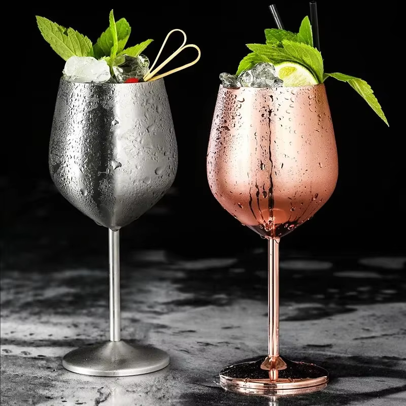 Nouveau Verre à Cocktail en Acier Inoxydable Créatif