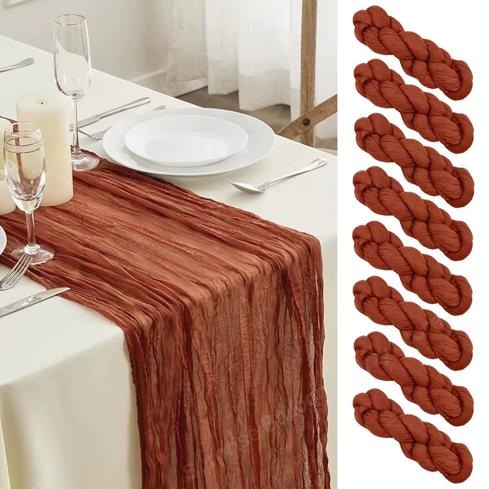 Chemin de Table en tissu de fromage en terre cuite